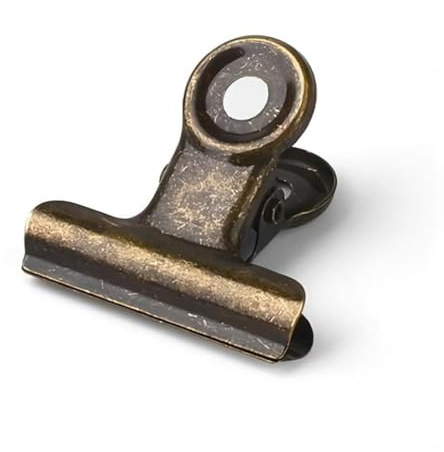 Latón antiguo pequeños Bulldog clips, Coideal 30 Pack bisagra Clip 1 inch metal sujetapapeles clips de papel de dinero pinzas para etiquetas bolsas, tiendas, oficina y cocina casera (bronce, 22mm)