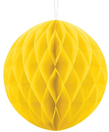 Sfera in carta a nido d'ape giallo 20cm