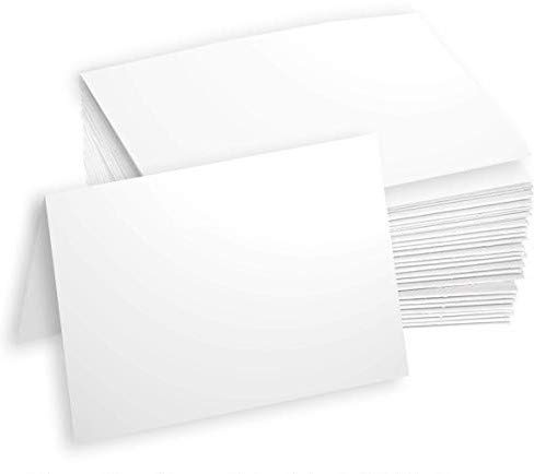 Hamilco White Cardstock Paper for A1 Folded Cards – 3.5 x 4.875, 80 lb Cover, Blank Small Greeting, RSVP & Invitation Cards, 100 Pack