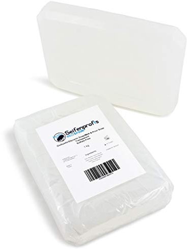 Seifenprofis- Glycerinseife Rohseife Seifenbasis - Seife Transparent - (SLS/SLES-Frei) (1kg Transparent)