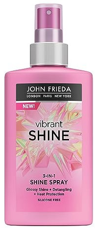 John Frieda Vibrant Shine Weightless Detangling Heat Protection 3-in-1 Spray 150ml, White