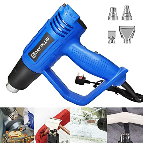 Heißluftpistole Kit, Heissluftgebläse, Heisluftfoehn, Heizkanone, Heissluftgebläse mit 2 Temperaturregelung (300℃ & 600℃), für Bastelarbeiten, Abziehfarbe, Schrumpfschlauch und PVC