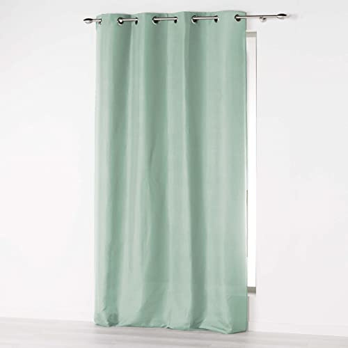 douceur d'intérieur, Tenda con occhielli (140 x 280 cm) Assoluto Salvia, Microfibra