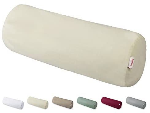 beties BasicSoft Nackenrollenhülle ca. 15x40 cm 100% Baumwolle Jersey Nackenrolle Nackenrollen-Bezug Nacken-Kissen - saatpearl-beige