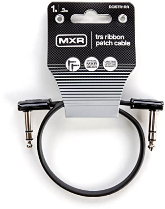 Jim Dunlop, 1/4-Inch Right Angle MXR Ribbon TRS Patch Cable 1 ft|0.3 m (DCISTR1RR)