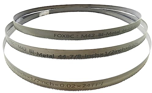 FOXBC 44-7/8-inch Bandsaw Blades 24 TPI, 44-7/8 x 1/2 x .020, Replacement for DeWalt DW3984, Milwaukee 48-39-0531 Portable Band Saw, 3-Pack