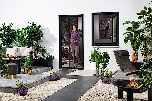 Mosquitera para puerta, estor enrollable Smart, 125 x 220 cm y 160 x 220 cm, color blanco, marrón y antracita (125 x 220 cm, antracita)