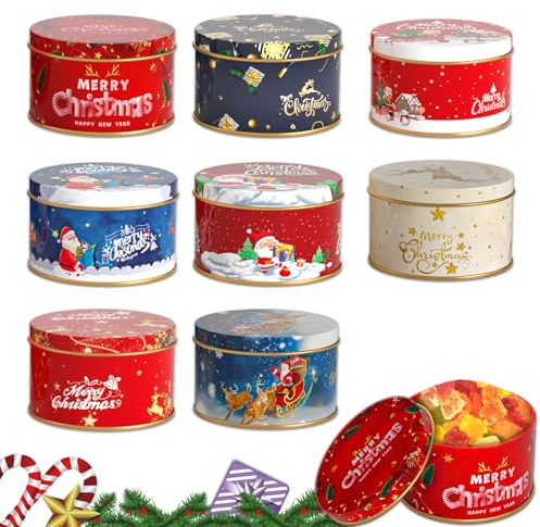8 st mini julkaksburkar julburk med lock, miniburk med lock, julpresentset, julfestburk, gör-det-själv-kryddburk