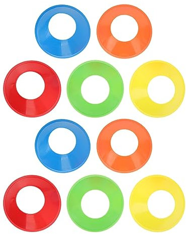 Tyenaza 10 Stück Sport-Disc-Kegel, Fußball-Trainingshütchen, Fußball-Fußball-Sportübungshütchen, Agility-Training, Spielfeldmarkierung, 7,7 X 3,5 X 2,0 Zoll