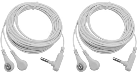 Grounding Cords, Replacement Grounding Cable Accessories for Grounding Sheets Grounding Mat (Grounding Cords with 2 Plug Port(2PCS))