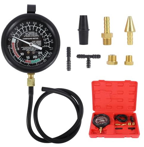 LUTIFIX Manomètre à Vide pour Automobile, Pompe à Carburant pour Voiture et kit de détection de manomètre à Vide, testeur de Pression et de Vide