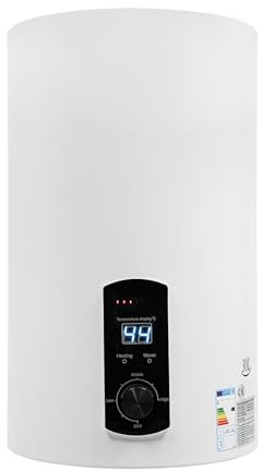 Susoso Scaldabagno elettrico da 2000 W, 30 l, con pratica doccetta, alta sicurezza per cucine, 34 x 57 cm, bianco