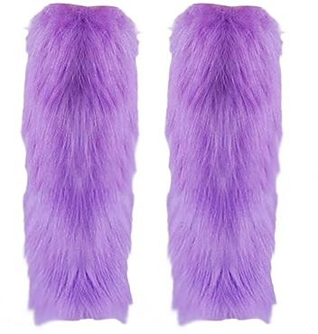 Momolaa Faux Fur Leg Warmers for Women Girls Clearance Furry Leg Warmers Long Boot Cuffs Cover/Boot Sleeves Winter Leggings Boot Toppers Boot Covers Fluffies Cuffs #1_Purple S