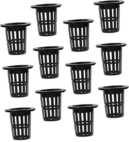 NOLITOY Set 50 Vasi per Piante Idroponiche in Plastica Nera 70mm Cestini a Rete per Coltivazione Senza Drenaggio Uniforme per Colture Idroponiche Indoor e Outdoor