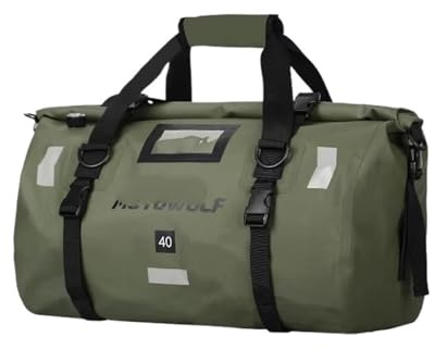 FVGOKMNA Sac De Rangement pour Moto Sacoche De Selle pour Moto pour Grande Capacité De 40/66 L pour Rangement De Sortie Sacoche Arrière pour Bagages De Moto Sac de Moto(Army Green 40L 1pc)