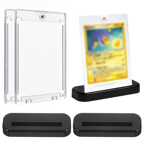 GXGM 2 Piezas Espositore carte pokemon,Magnetic Trading Card Holder 35PT Bustine Protettive UV Protezione Custodie Porta Carta Trasparente Magnetiche Carta Cornici Carte Collezionabili per,Magic,