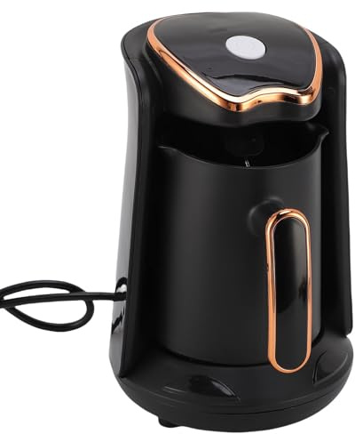 Oreilet Macchina di caffè Turca, Macchina da caffè Turco Elettrico da 600 W con Bruciatura Anti -asciutta Anti -overflow, 4 Tazze di Bevande Calde Portatili per Caffettiera Greca (Plug 220v)
