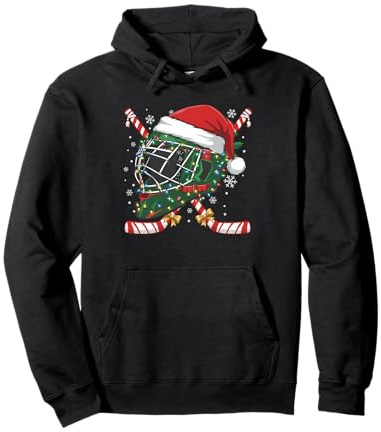 Casco da Hockey su Ghiaccio di Babbo Natale, per Uomini, Ragazzi, Ragazzi e Adolescenti Felpa con Cappuccio