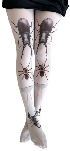 YcaeyLnaR Whimsy Creatures Pattern Tights - Personality Y2K Funky Stockings for Women, Retro Harajuku Style (B)
