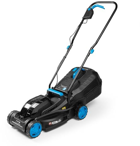HÖGERT TECHNIK Cortacésped a Batería 18V OneAccuSystem, Motor sin escobillas, 32 cm, Compacto con Cesta de Recogida, inalámbrico para Superficies pequeñas y Medianas, sin batería