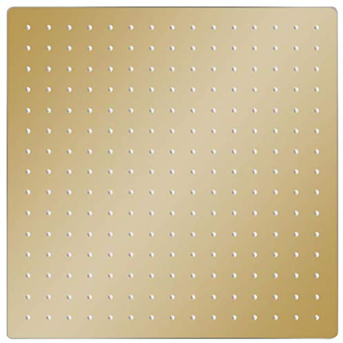 Lumanois Testa Doccia a Pioggia in Acciaio Inox 40x40 cm Quadrata Oro, Componenti doccia,Soffioni doccia, 2.35kg-147711