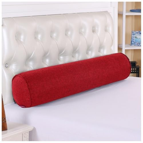 KKXXYQFC Foam cervikal nackrullekudde för rygg- och nackstöd Avtagbart tvättbart överdrag Perfekt för sängben Rygg och Yogacylinder Bolsterkudde Risvit (20x80cm/8x31in)