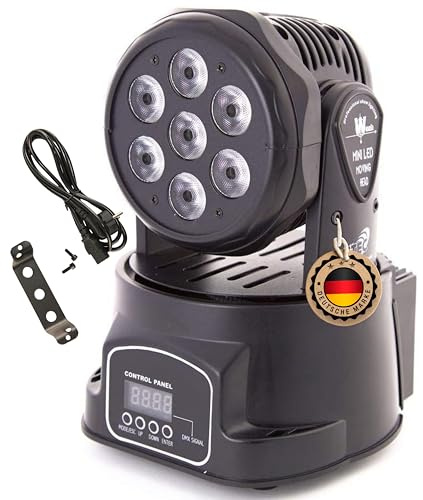 ETEC Professional LED Moving Head ML712 Washlight RGBWA+UV 6-in-1 Mini Washer 7x12 Watt - Schwarzlicht Disco Party Club DJ Effekt Scheinwerfer Veranstaltung Bühnenbeleuchtung Licht Show Farbmischung