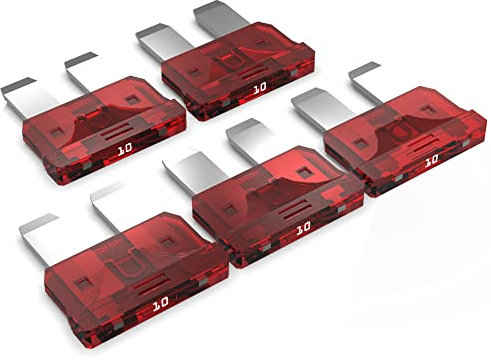 AUPROTEC Standard ATO Flachstecksicherung 1A - 40A Stecksicherung Schmelzsicherung Auswahl: 10A Ampere rot, 5 Stück