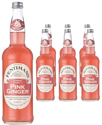 Fentimans Pink Ginger Beer - Botanically Brewed Soft Drink - Exquisitely Crafted & Refreshing Soft Drinks - Gluten-Free and Vegan Friendly Soft Drinks - 6 x 750ml Bottles