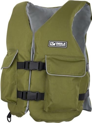 Mesle Aide à La Flottabilité Adulte Fisherman 50N avec Poches pour Peche, Sup, Kayak, Tailles 40-150 kg, Gilet de Flottaison