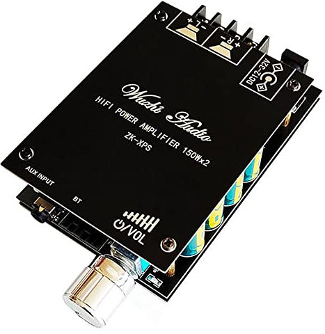 WANGCL ZK-XPS 150W + 150W TDA7498E Amplificatore di Potenza Audio Equalizzatore BT 5.0 Stereo Subwoofer HiFi Classe D Musica Digitale Home Theater AUX AMP