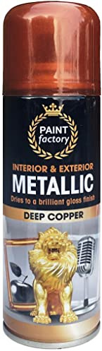 SuperGift.com 200ml Multipurpose Metallic Aerosol Spray Paint Quick Drying Spray For Fast Dry and Excellent Coverage for Metal, Wood, Plastic and More (Copper)