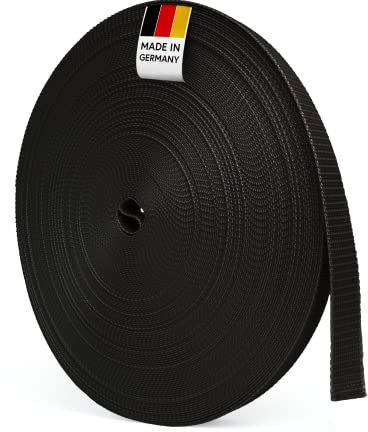 BAUHELD® Correa de persiana enrollable de 50 m, 14 mm, 18 mm, 20 mm, 23 mm, apta para persianas enrollables en puertas y ventanas, alta resistencia al desgarro y estabilidad UV, color gris, blanco,