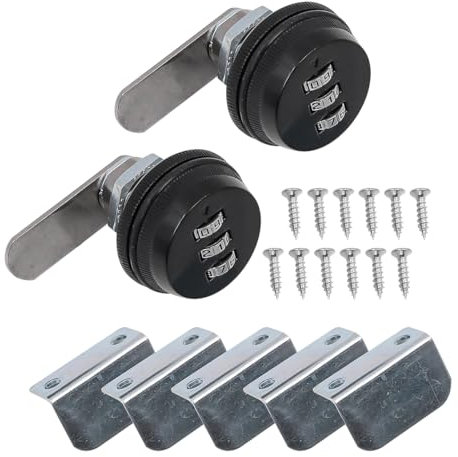 2 Pack ZONADAH 3-Digit Combination cam Locks, 20mm Coded Cabinet Drawer Locks, Password Padlock Design for Office Drawers, cabinets, Toolbox, Black Security cam Lock Set