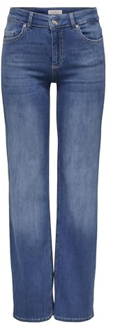ONLY Jean Coupe Droite ONLBLUSH Taille Moyenne Straight Fit Jeans Medium Blue Denim M 30 Medium Blue Denim M / L30