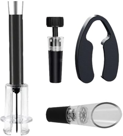 Ensemble Opilroyn de tire-bouchon Wino The Go 2024 avec cutter, pompe à air comprimé, ouvre-bouteille de vin, aiguille de pompe, décapsuleur pratique, accessoires pour extérieur, maison, bar