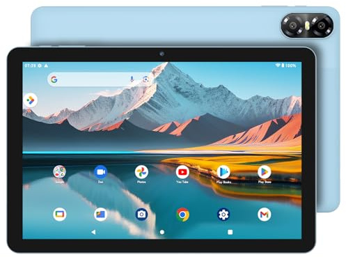 VASOUN 10 inch Tablet, Android 15 Tablet PC with 64GB Storage, 1TB Expand, Tablets with 5Ghz WiFi, Octa-Core, WiFi 6, 6000 Mah, Long-Battery Life, Dual Camera, Black