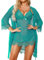 RSLOVE Sexy Lingerie for Women Lace Babydoll with Robe Nightdress Sleepwear Blue Green Small