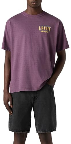 Levi's Maglietta da Uomo Vintage Fit Graphic Tee, Logo Serif Grigio/Viola, XL
