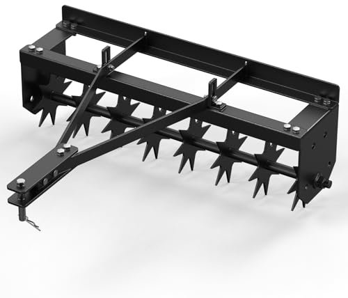 Hipicute 81,3 cm Abschlepprasenbelüfter, robuster Bodendurchdringer mit extra breiter Anhängerkupplung für Rasen und Bauernhof, Schwarz
