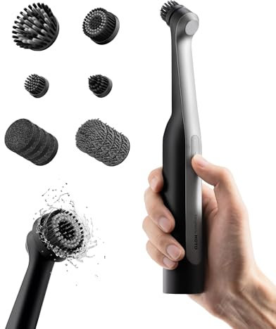 HOTO Wand™ Brosse Nettoyage Electrique Rechargeable IPX7 Étanche, Brosse Electrique Nettoyage Rotative avec 12 Têtes Interchangeables, pour Joints, Coins, Fissures & Tuiles
