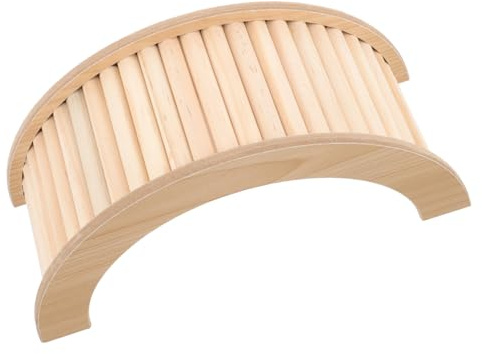 Gatuida Puente y Escalera de Madera para Hámster y Conejillo de Indias, Rampa de Escalada Segura, Tamaño Mediano para Jaula, Juguete Interactivo para Mascotas Pequeñas