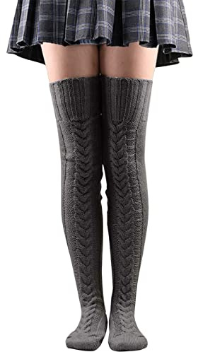 Cocila Jambe Bas Cuisse Long Chauffe Genou Câble Femmes Botte Chaussettes Sur De Genoux Thigh High Socks Chaussette Drole Longues Femme Tricotées Jambières Chaudes Contention Été Grande Grandes
