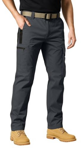Générique Vêtements de Travail Homme Pantalons de Sécurité Impermeable Pantalon de Cargo Classique Tactique Pantalon Classique Stretch de Travail Chino Homme Noir XL