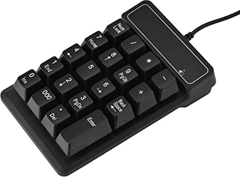 Zerodis Periferiche Desktop Design in ABS Tastierino Numerico Cablato USB a 19 Tasti per Chi Lavora in Ufficio Digitazione Rapida per Utenti PC Tastierino Numerico Ergonomico