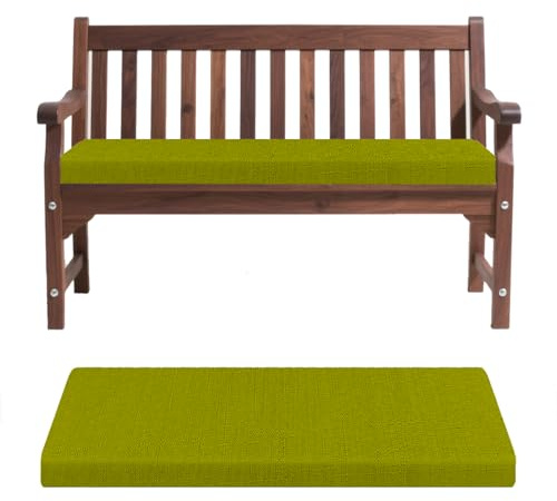 Cojín de banco de jardín, antideslizante, lavable, para muebles de interior/exterior, cojín personalizado para asiento de ventana, color verde hierba, 140 x 45 x 5 cm, perfecto para columpios de patio