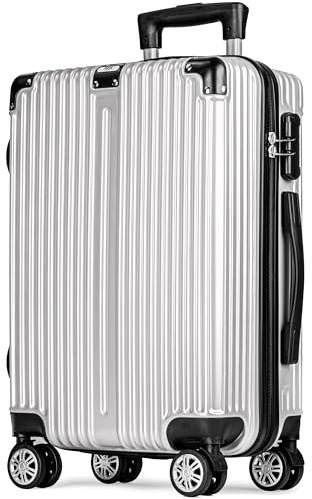 POSH Valigia da viaggio 77x50x30 cm - Trolley grande leggera da 4 kg in ABS - Capacità da 100 L con doppie ruote silenziose a 360° - Bagaglio stabile con lucchetto a combinazione