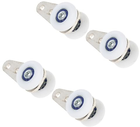 HAKIDZEL Raille pour Porte Coulissante en Nylon Blanc, 4pcs, Roulettes Silencieuses Faciles à Installer pour Portes de Placard et Rideaux Coulissants