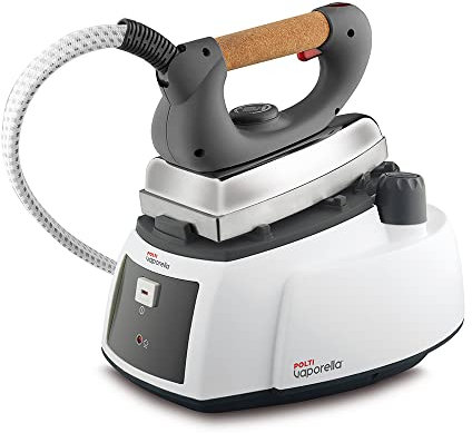 Polti Vaporella 505 Pro, Centro de Planchado a Vapor con Caldera y Tapón de Seguridad, Presión Máx. 3,5 Bar, Potencia 1750 W, Depósito 0,9 L, Mango de Corcho Transpirable, Blanco y Gris