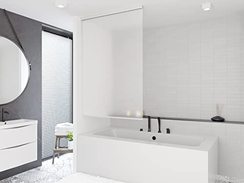 Tropik Home Shower Curtain Roller Blind 80cm wide x 240cm Drop, Semi Transparent, Waterproof